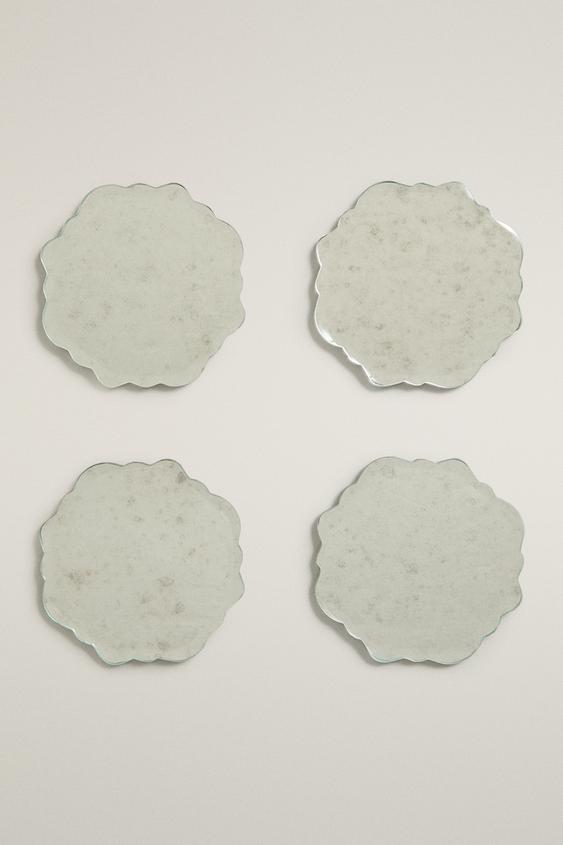 DESSOUS DE VERRE MIROIR (LOT DE 4) - Argent foncé de Zara - Image 0