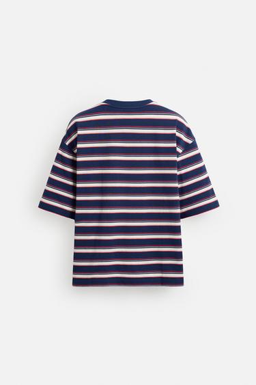 T-SHIRT À RAYURES - bleu/noir de Zara - Image 7