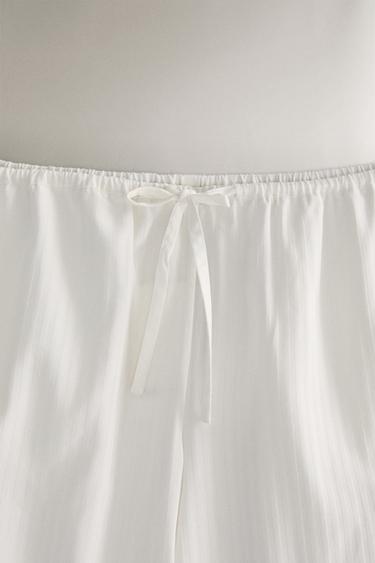 STRIPED JACQUARD TROUSERS - Oyster-white by Zara - Image 1