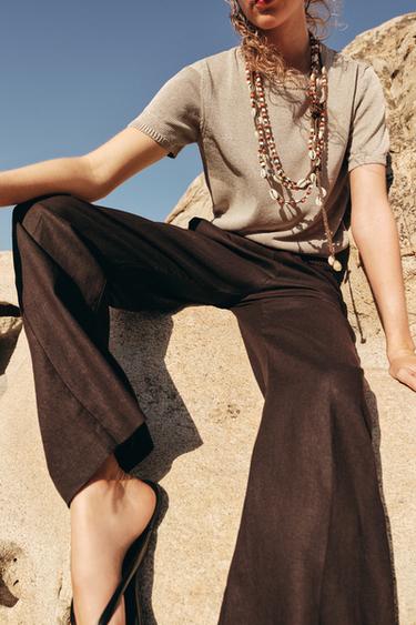 TOP EN MAILLE À MANCHES COURTES - Sable de Zara - Image 2