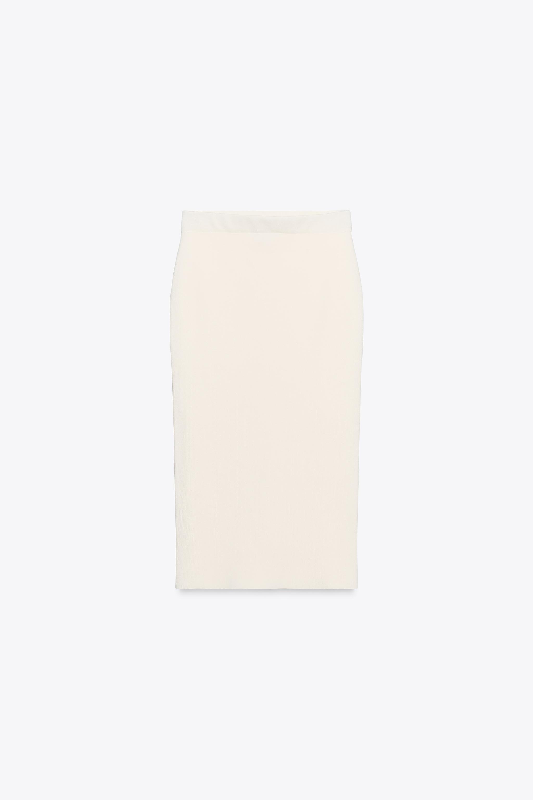 【ZARA】ニットミディ丈スカート エクリュ | 4192/063/712 KNIT MIDI SKIRT - Ecru | ZARA United States