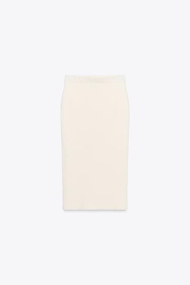 KNIT MIDI SKIRT - Ecru by Zara