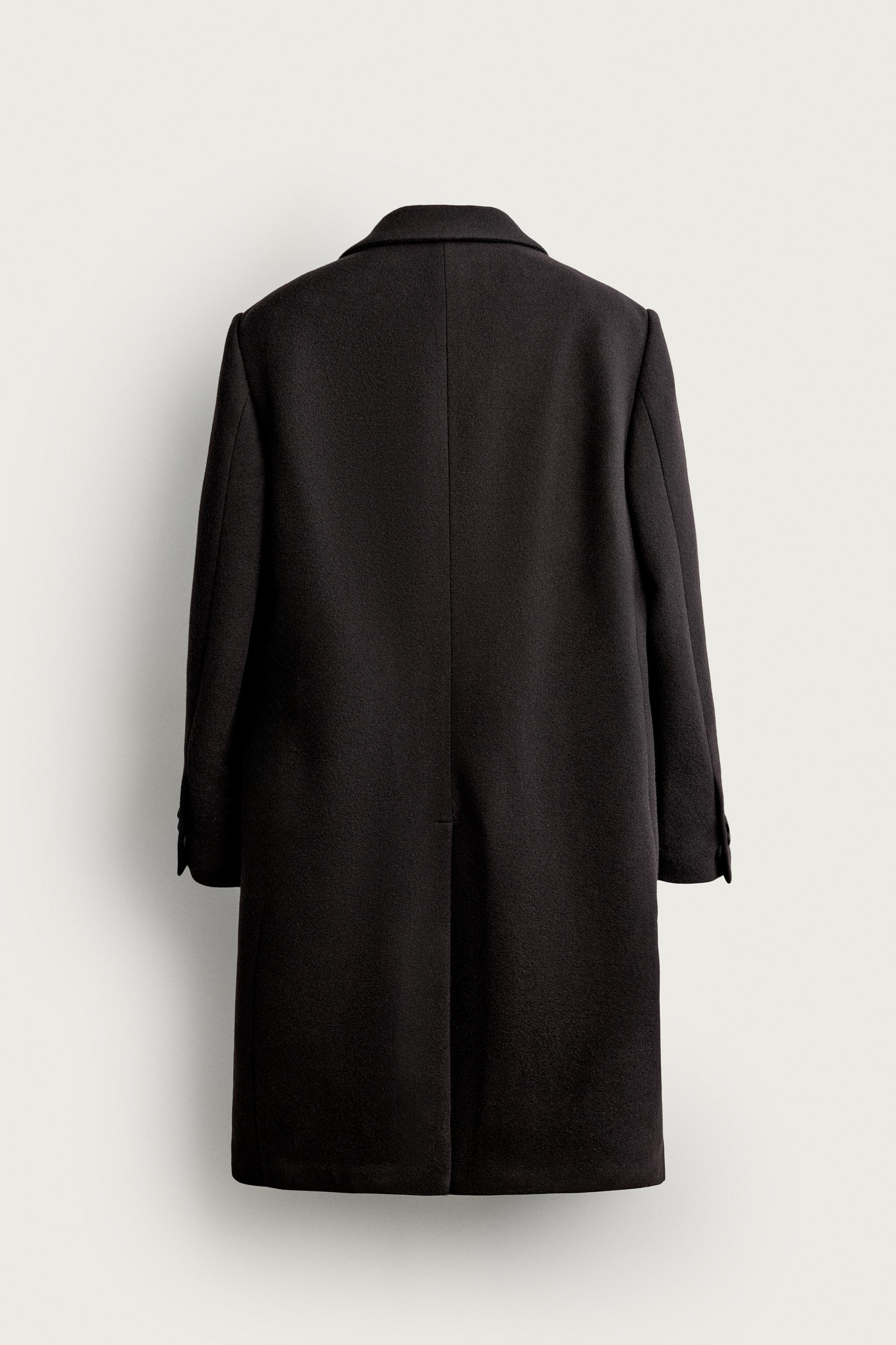 ウール混ダブルブレストコート - チョコレート | ZARA Japan / 日本