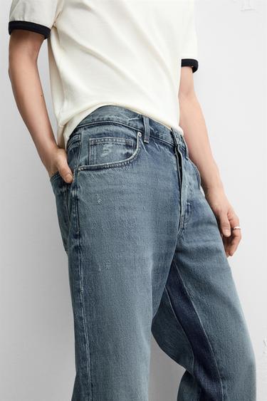 PATCHWORK FLARE FIT JEANS - Mid-blue by Zara - Image 4