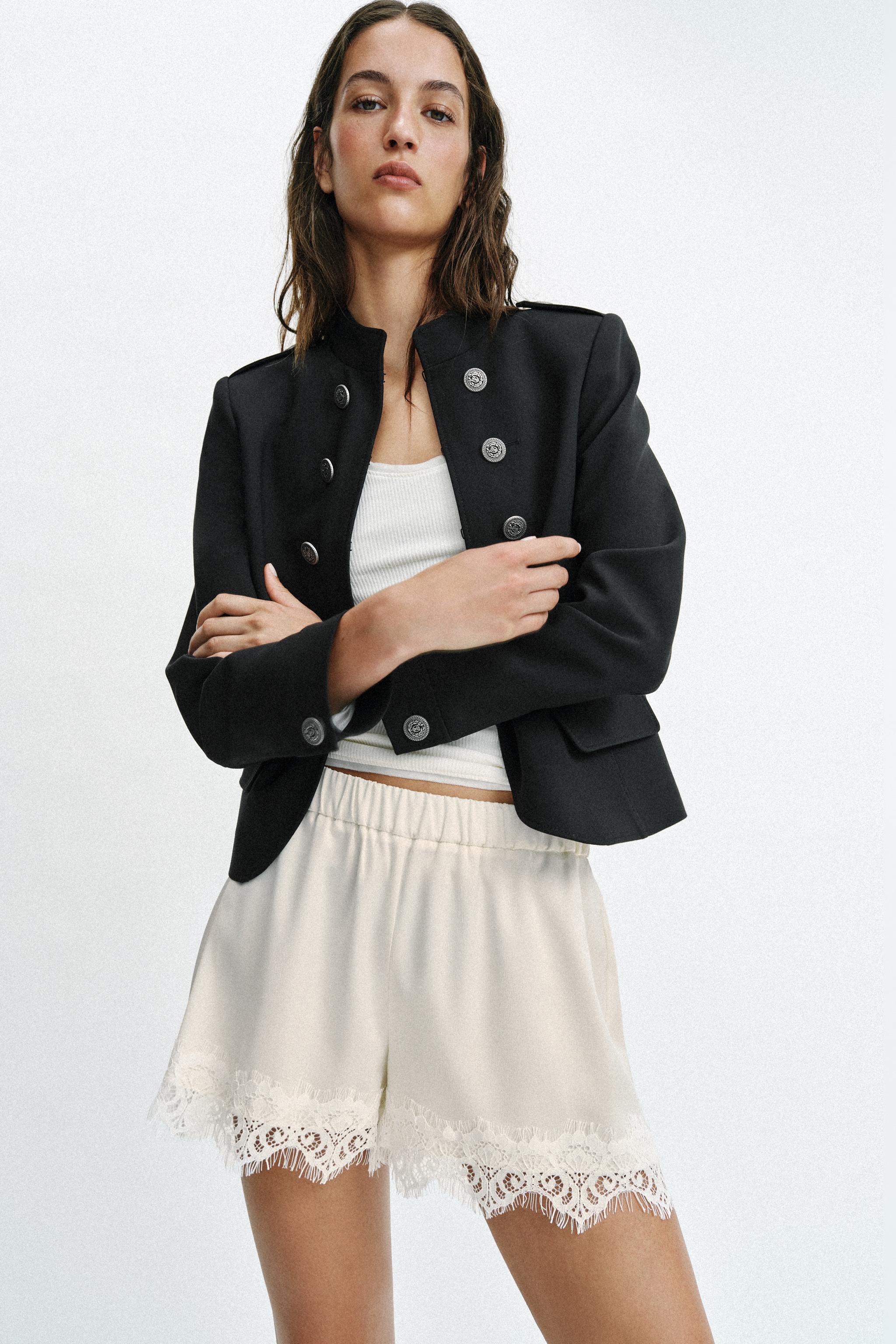 LACE TRIM SATIN SHORTS