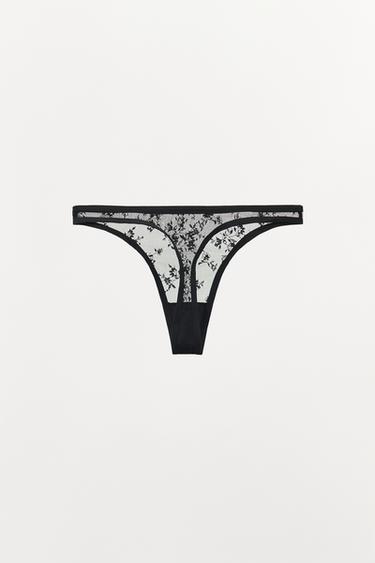 TANGA EN DENTELLE - Noir de Zara - Image 4