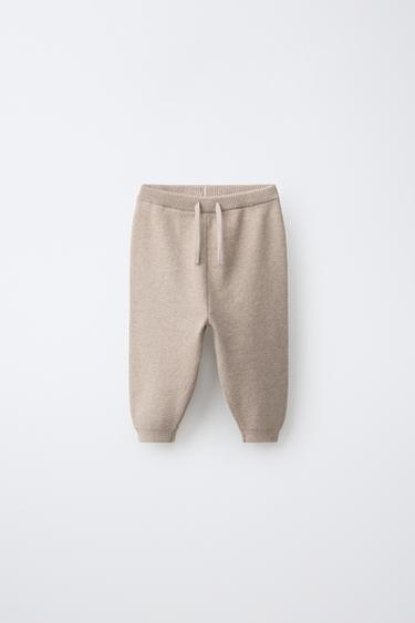 KNIT JOGGER PANTS — taupe brown 1