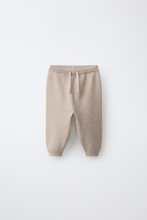 KNIT JOGGERS - camel by Zara - Image 0