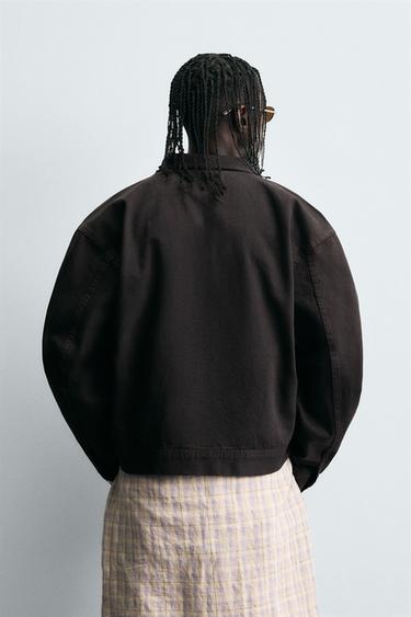 VESTE EN JEAN COUPE DÉCONTRACTÉE - gris anthracite de Zara - Image 2