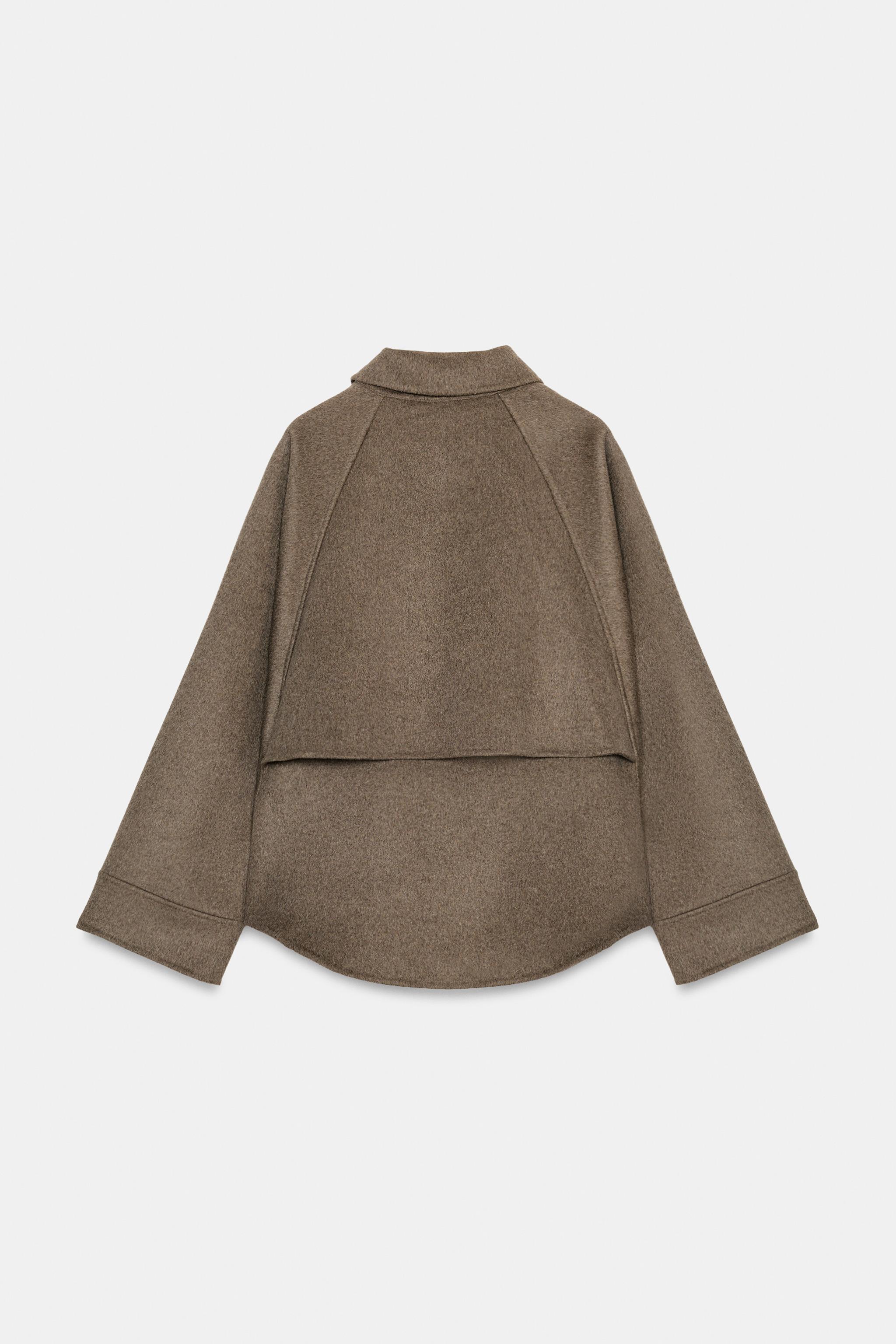 ZW COLLECTION ウール混ジップアップジャケット - ブラウン/モール