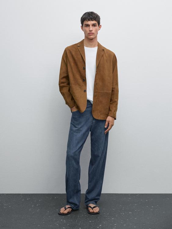 Nubuck leather blazer