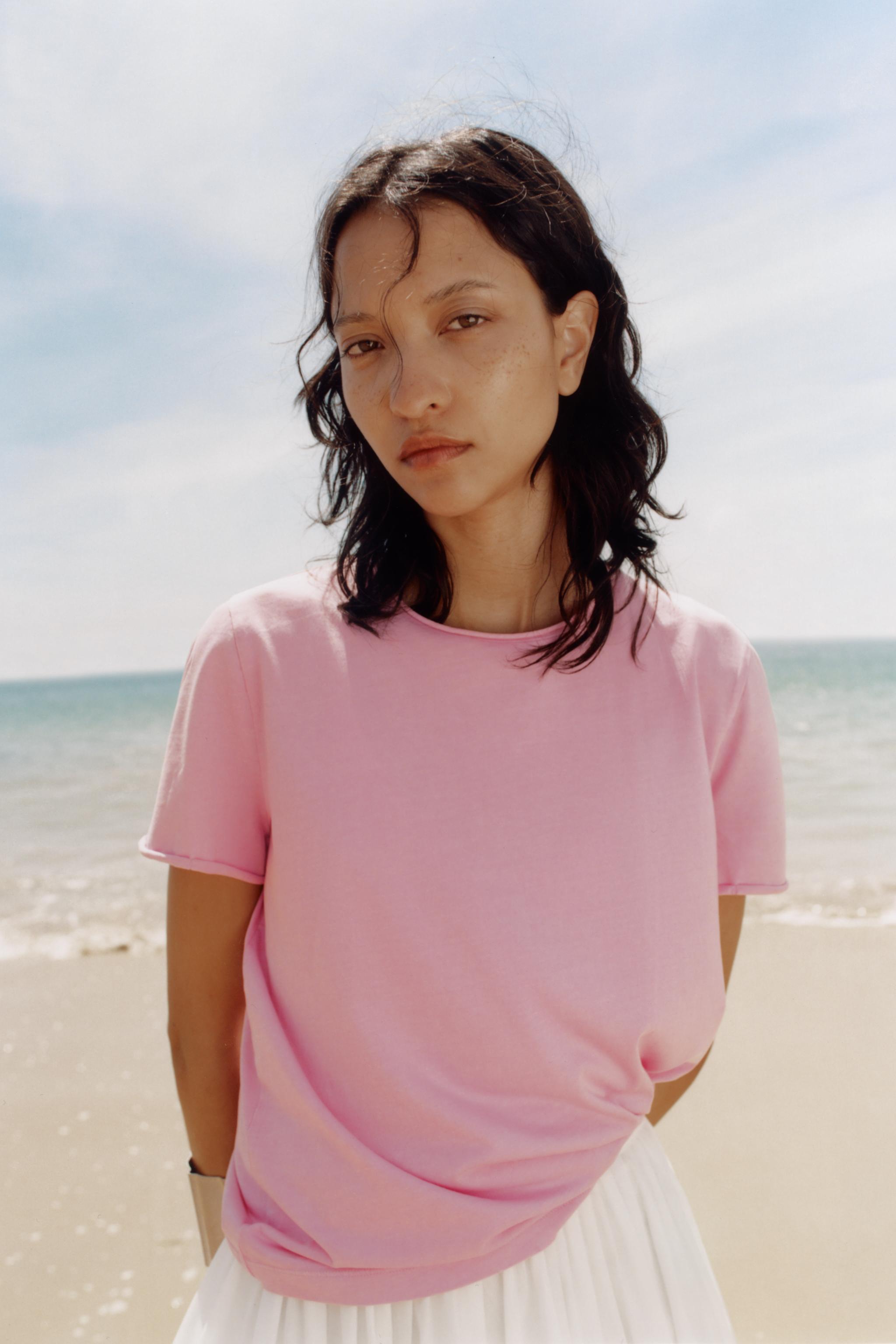 日本製得価グラフィックプリントTシャツ　ピンク　0 Tシャツ(半袖/袖なし)