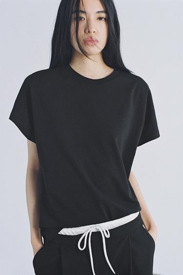 WIDE-LEG TROUSERS WITH DOUBLE WAISTBAND - Black by Zara