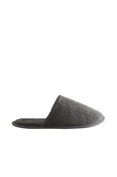TERRY BATHROOM SLIPPERS - Dark Grey by Zara