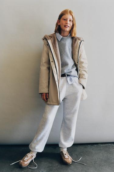 WATER-REPELLENT RUBBERISED FAUX FUR JACKET - Sand by Zara
