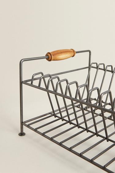 IRON AND ACACIA WOOD DISH DRAINER - Steel by Zara - Image 3
