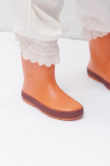 COLOUR BLOCK WELLIES - Orange by Zara - Image 2