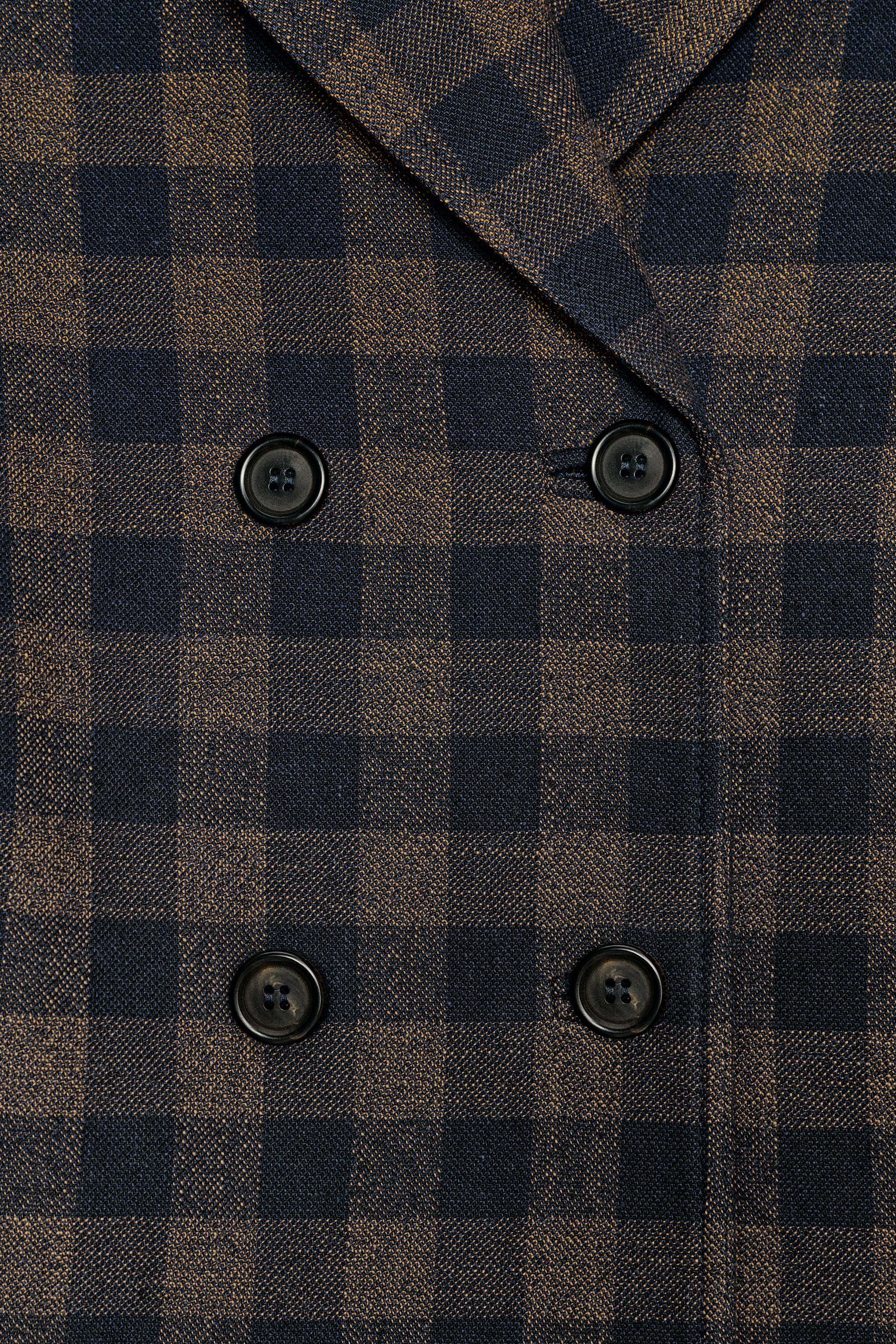 チェック柄ダブルブレストジャケット ZW COLLECTION - ネイビーブルー