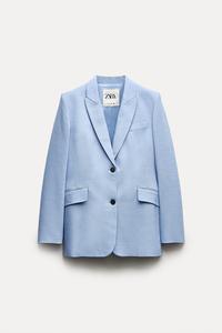 ZW COLLECTION BUTTONED TAILORED JACKET - Light blue