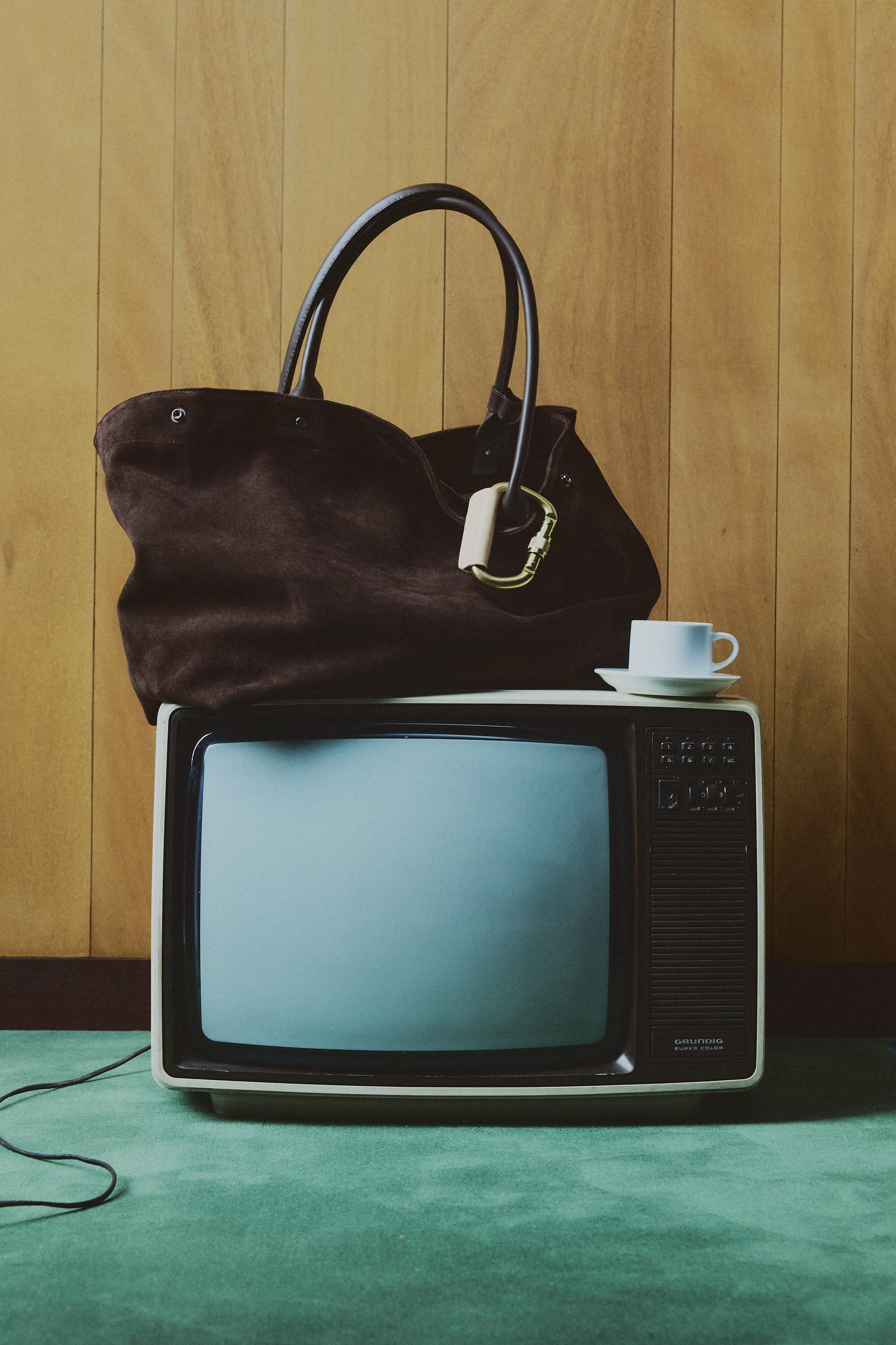 AARON LEVINE X ZARA LEATHER SHOPPER BAG — Brown