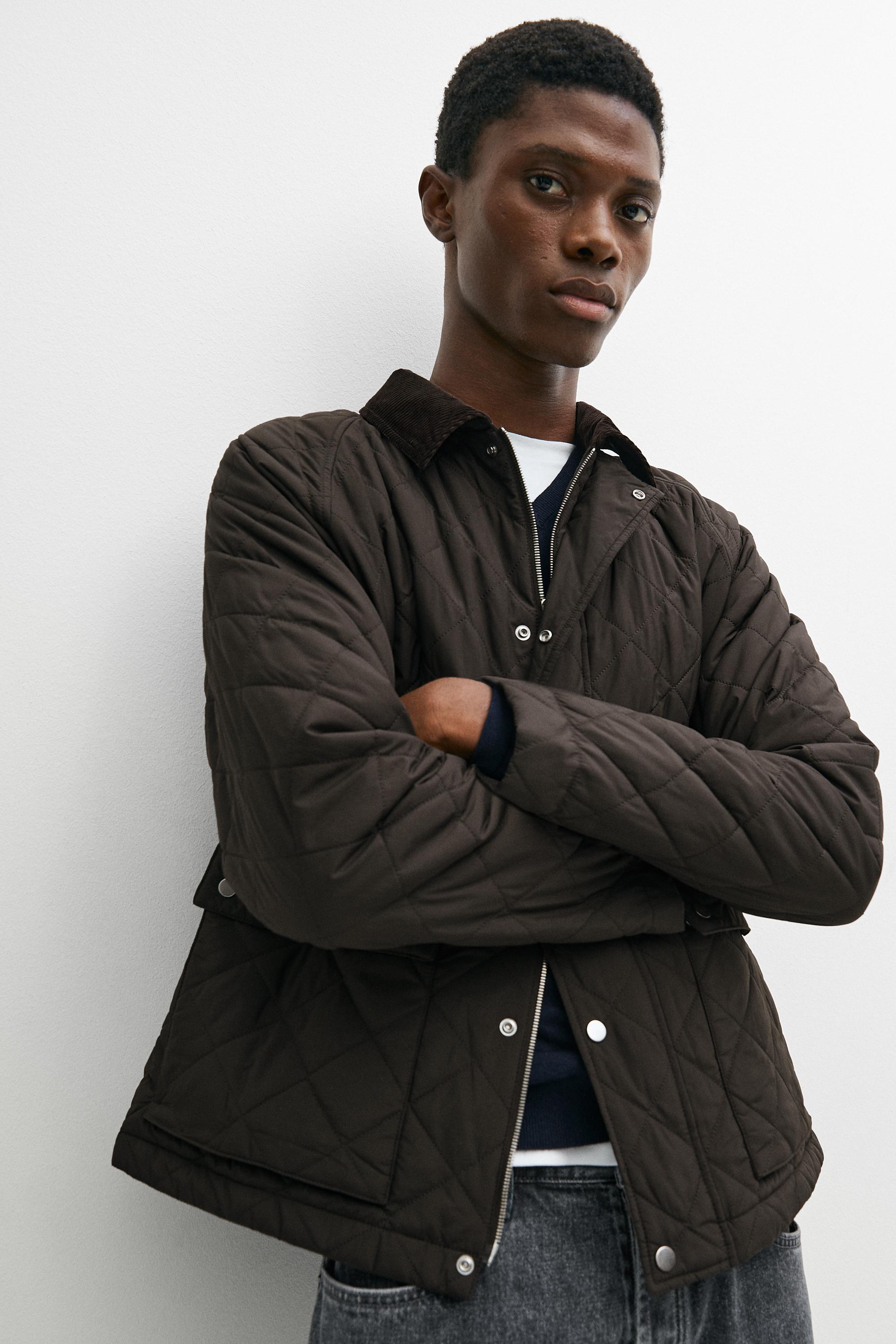 Veste matelassée col velours côtelé
