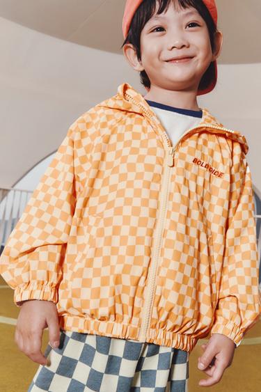 LIGHTWEIGHT CHECKERBOARD RAINCOAT - Orange by Zara