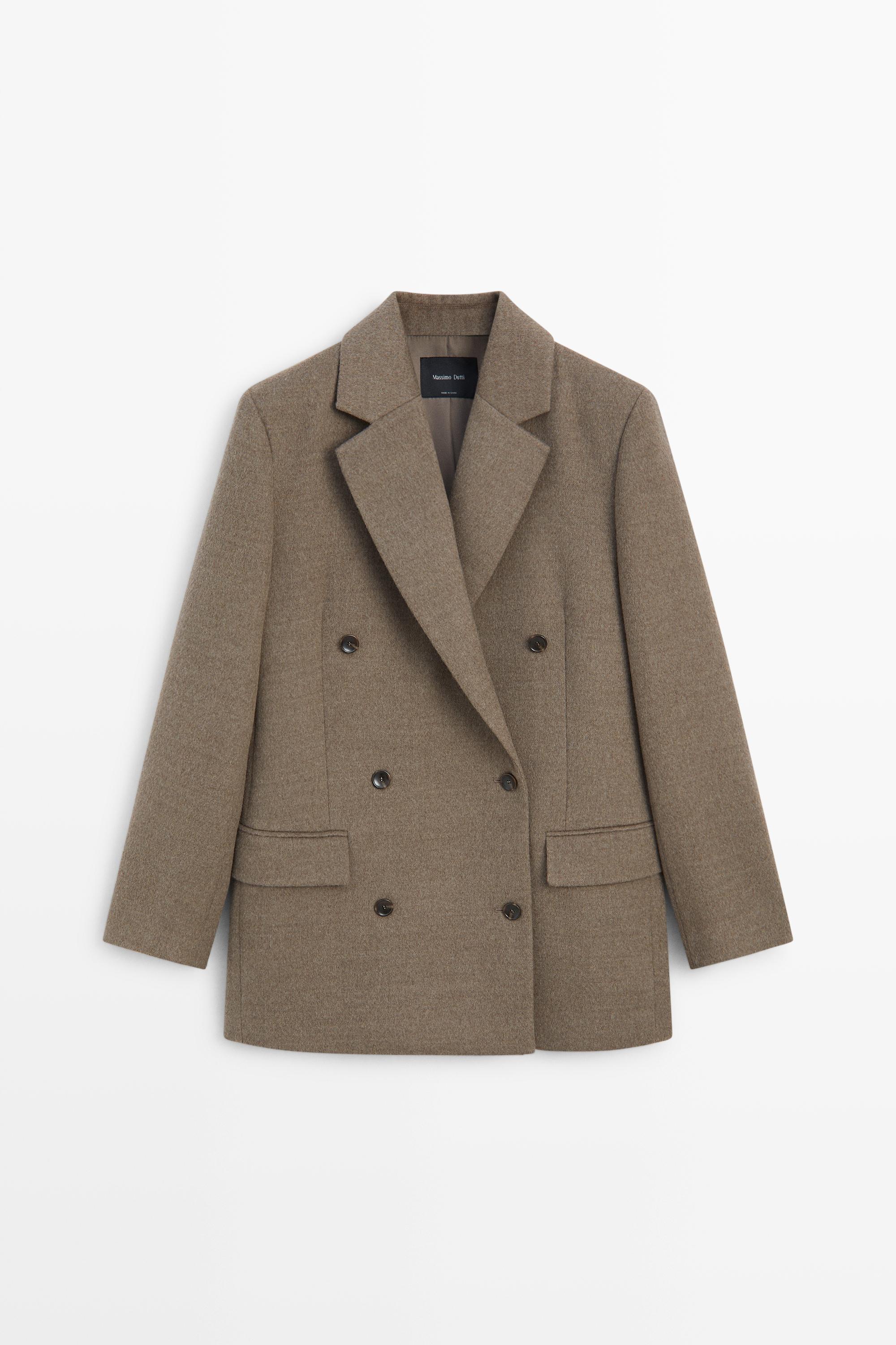 Medium wool blend double-breasted coat