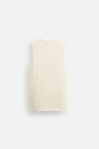DÉBARDEUR EN MAILLE LÉGÈRE - Écru de Zara - Image 7