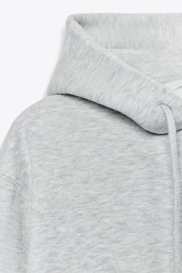 SWEAT BASIQUE À CAPUCHE - Gris chiné de Zara - Image 6