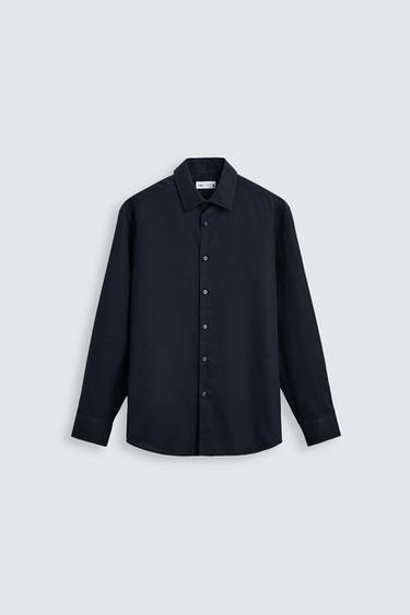 Zara EASY CARE TEXTURED SHIRT - Navy blue