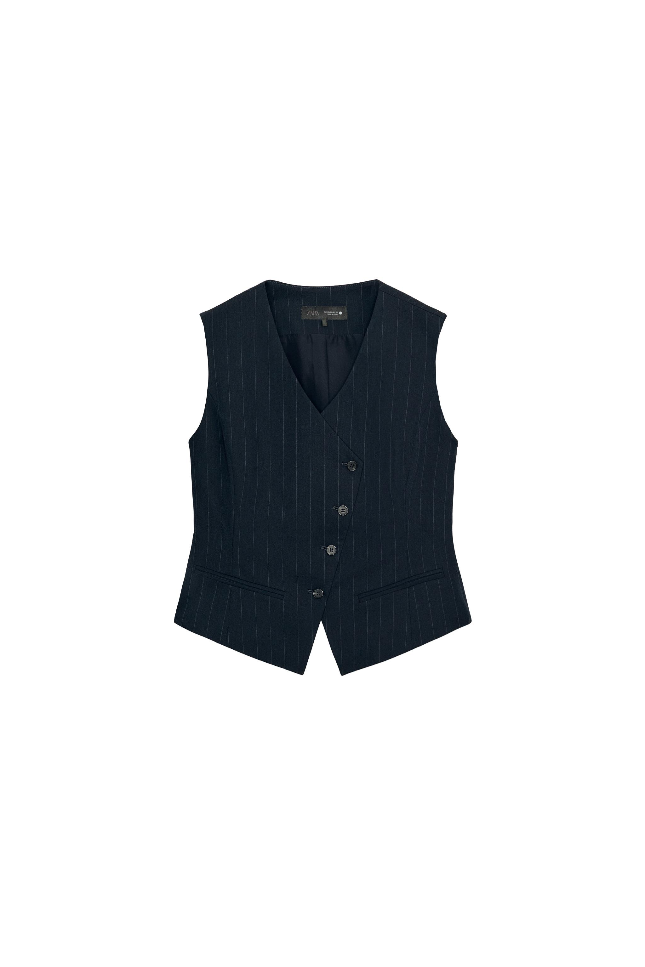 ZW COLLECTION PINSTRIPED WAISTCOAT - Navy blue | ZARA South Africa