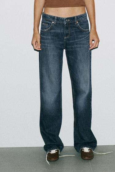 TRF JEANS MED WIDE LEG OG LAV TALJE - blå fra Zara