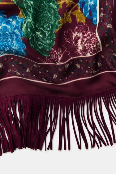 FOULARD IMPRIMÉ AVEC SOIE - Grenat de Zara - Image 5