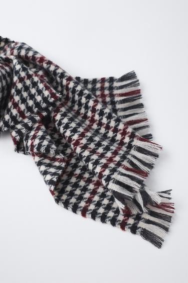 HOUNDSTOOTH SOFT-TOUCH SCARF - Black by Zara - Image 1