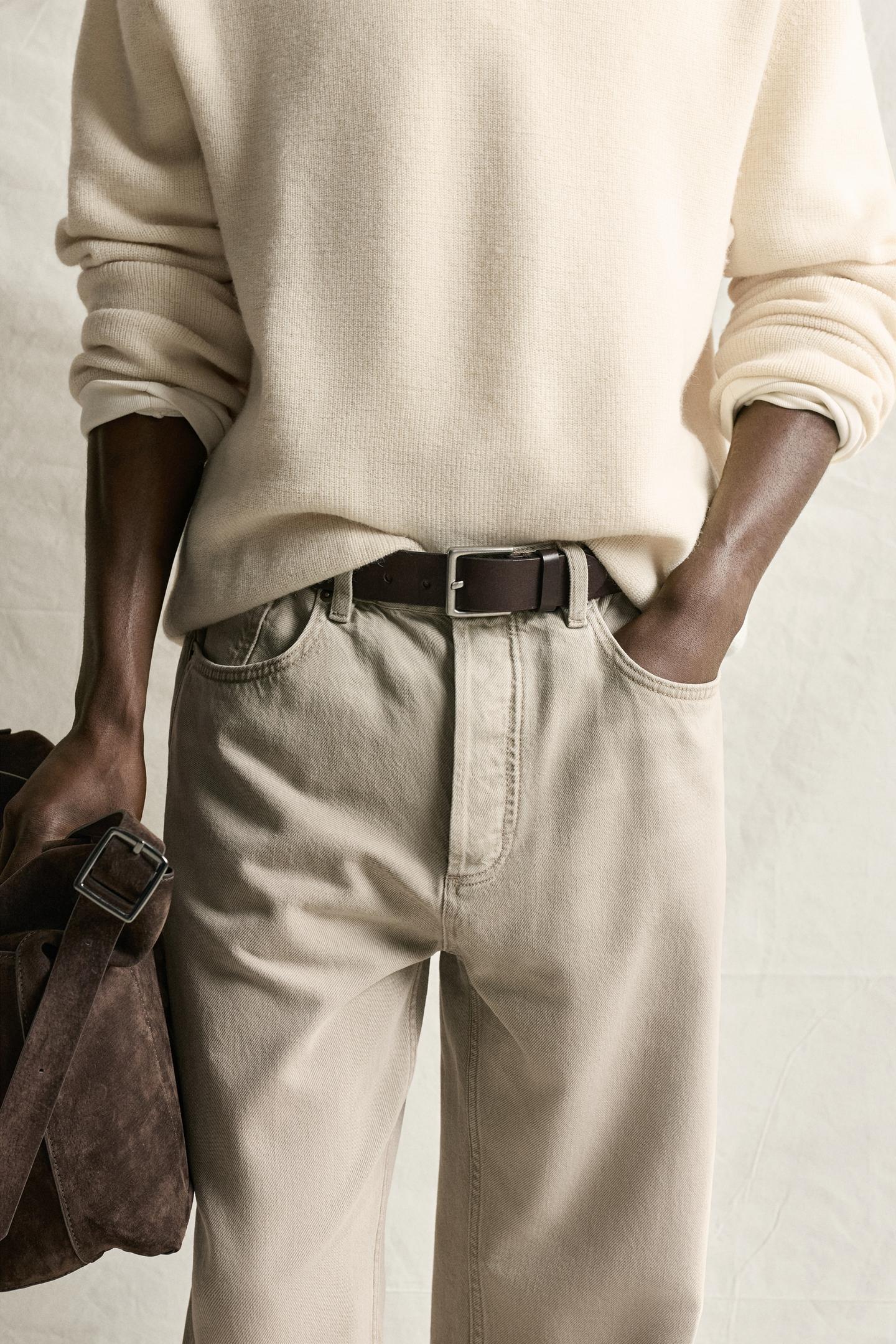Мужские джинсы Zara Straight Ankle Fit, цвет: Земляной — фото 5