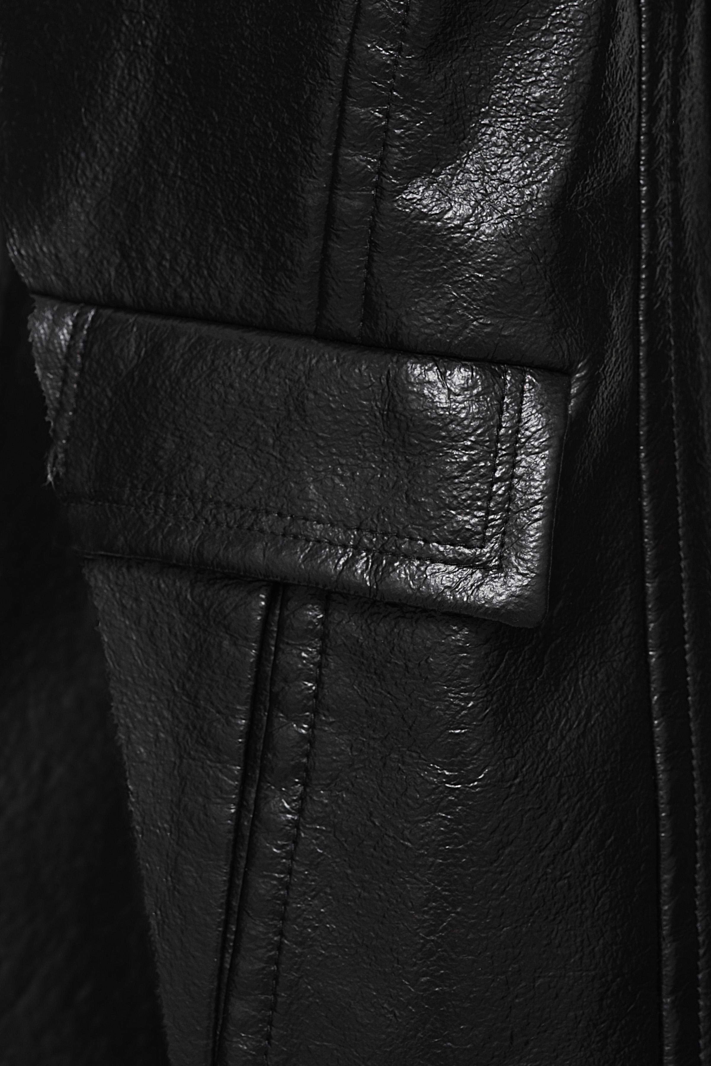 LIMITED EDITION ASYMMETRIC LEATHER EFFECT COAT