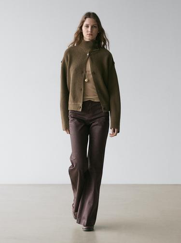 Pantalon flare - Bordeaux de Zara