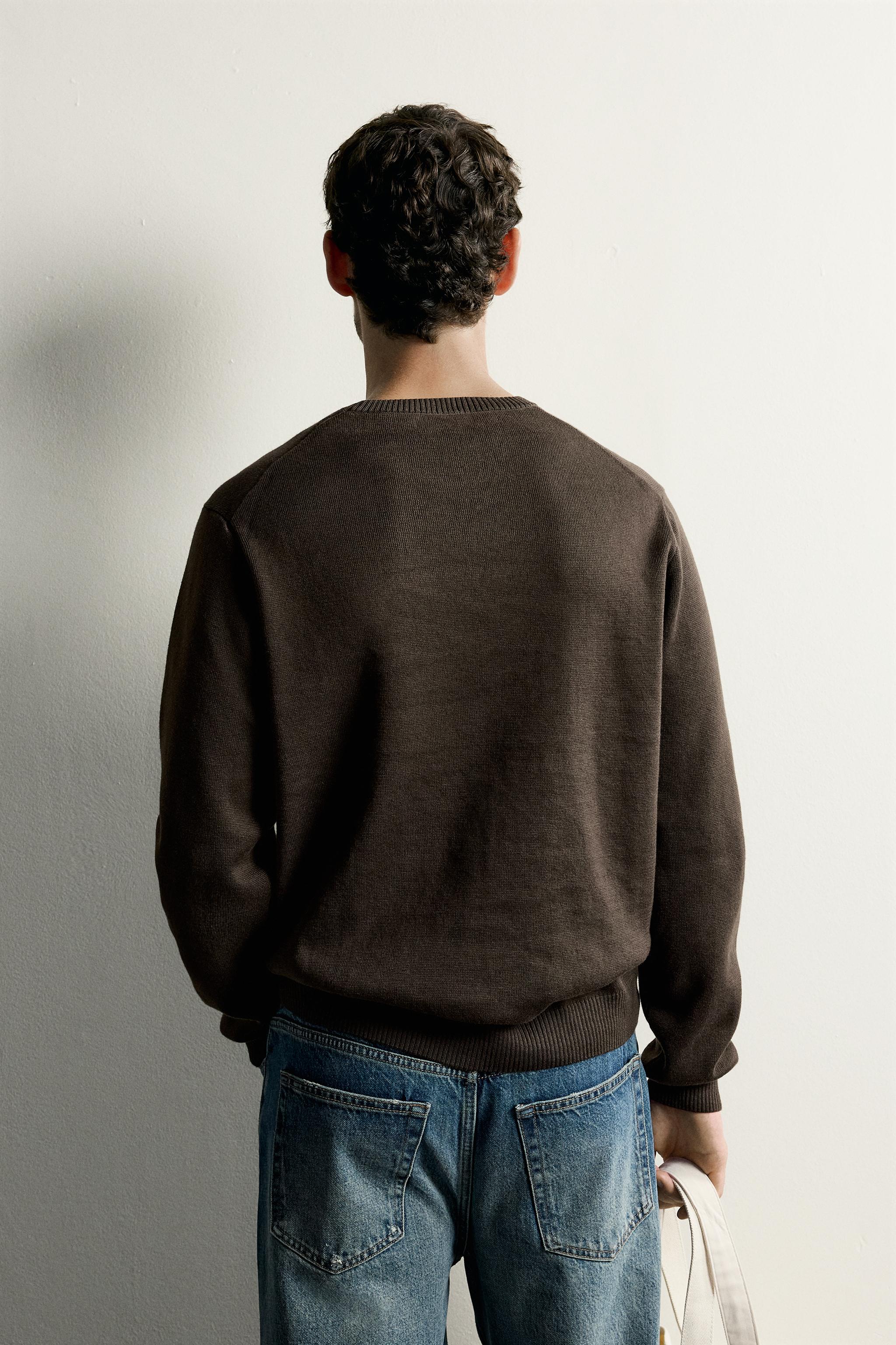 Мужские свитеры Zara COTTON TEXTURE JUMPER — фото 3