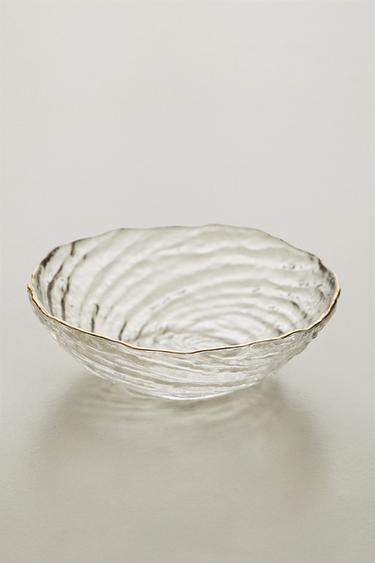GLASS BOWL WITH GOLD RIM — Gold 2