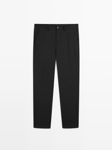 Pantalon de costume wide leg laine - Noir de Zara