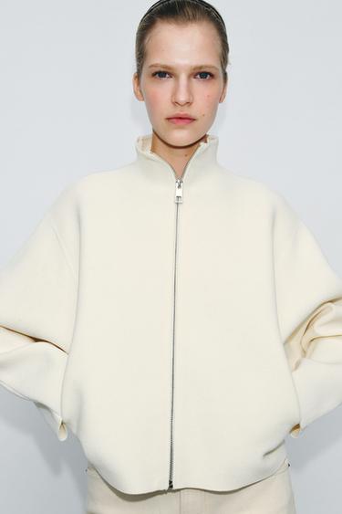 CHAQUETA PUNTO CREMALLERA - Crudo de Zara
