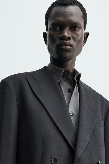 BLAZER CRUZADA TRAJE - Marino de Zara