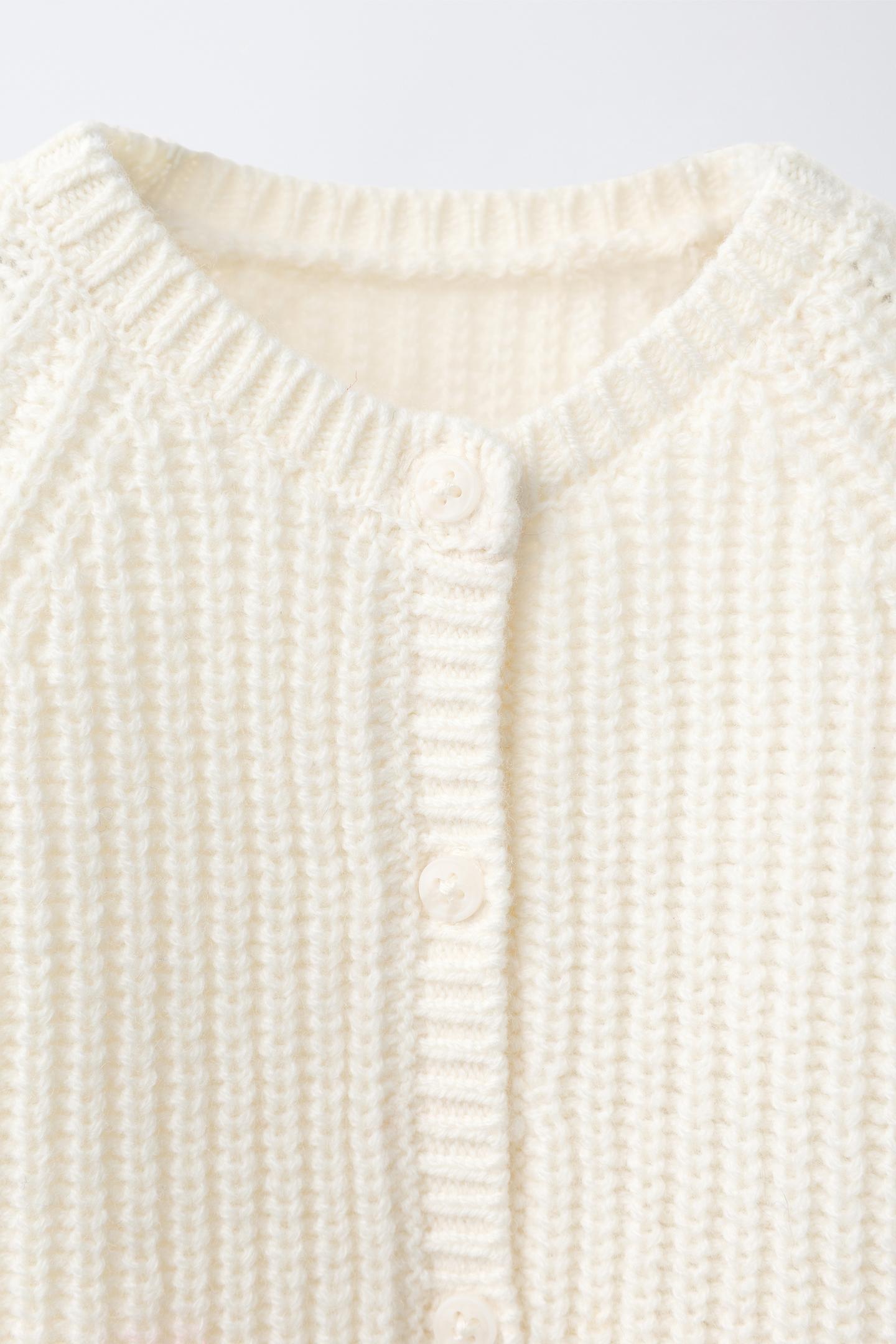 Детский комбинезон Zara 100% Wool Knit, цвет: Экрю — фото 4