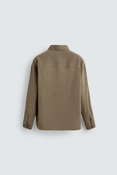 COTTON BLEND TEXTURED SHIRT - Tobacco by Zara - Image 7