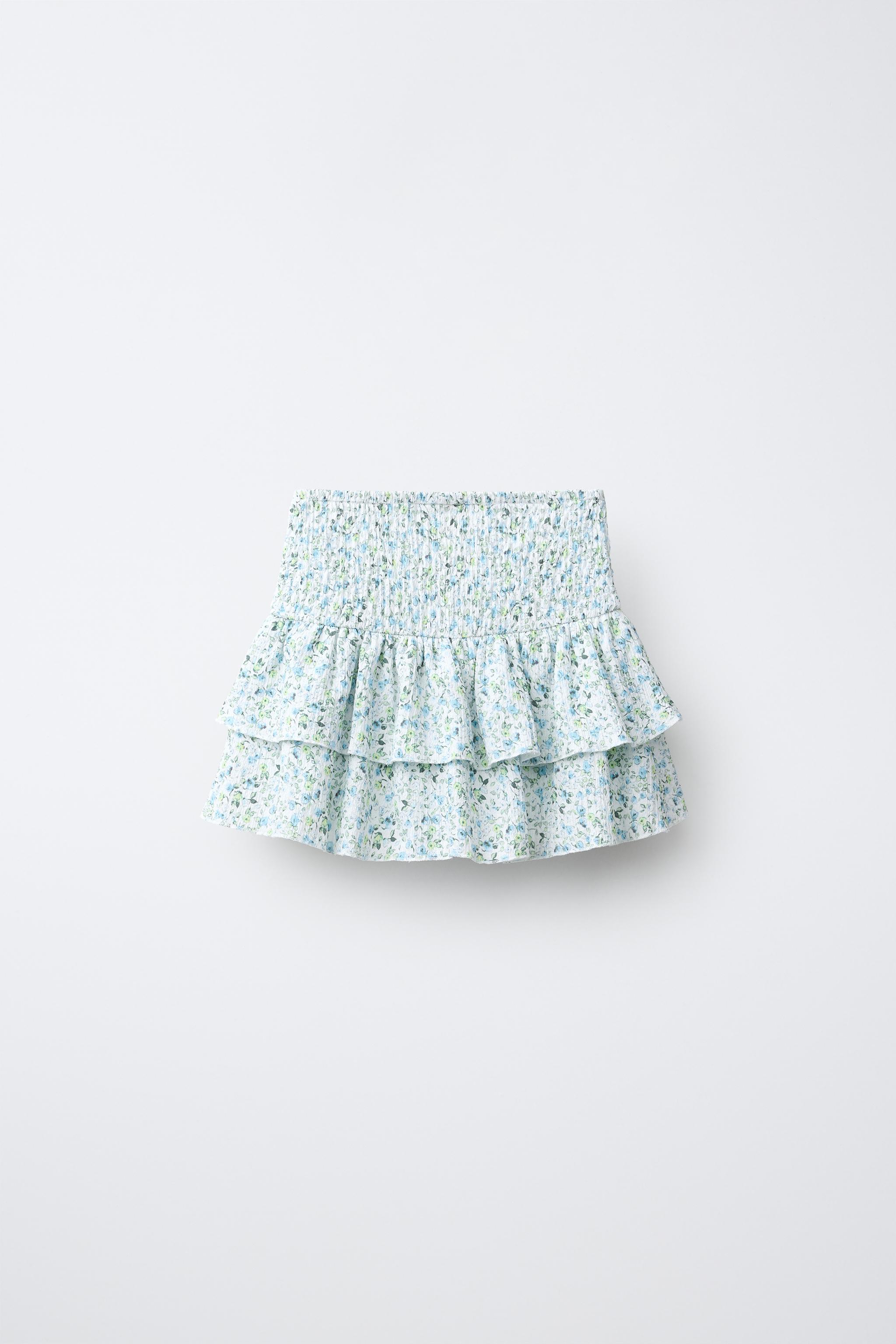Детские юбки Zara FLORAL RUFFLE SKORT — фото 3