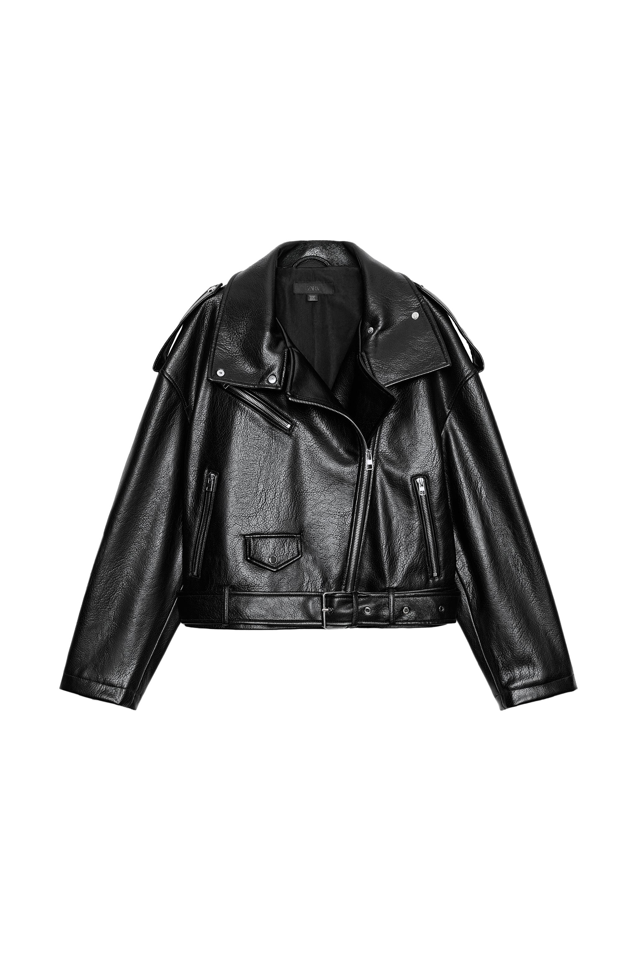 フェイクレザーライダースジャケット - ブラック | ZARA Japan / 日本