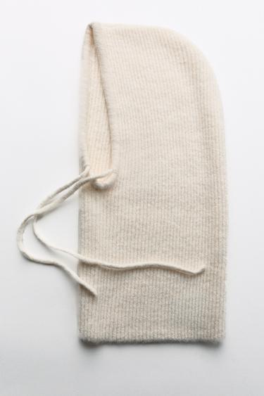 RIBBED DRAWSTRING HOODIE - Ecru by Zara - Image 5
