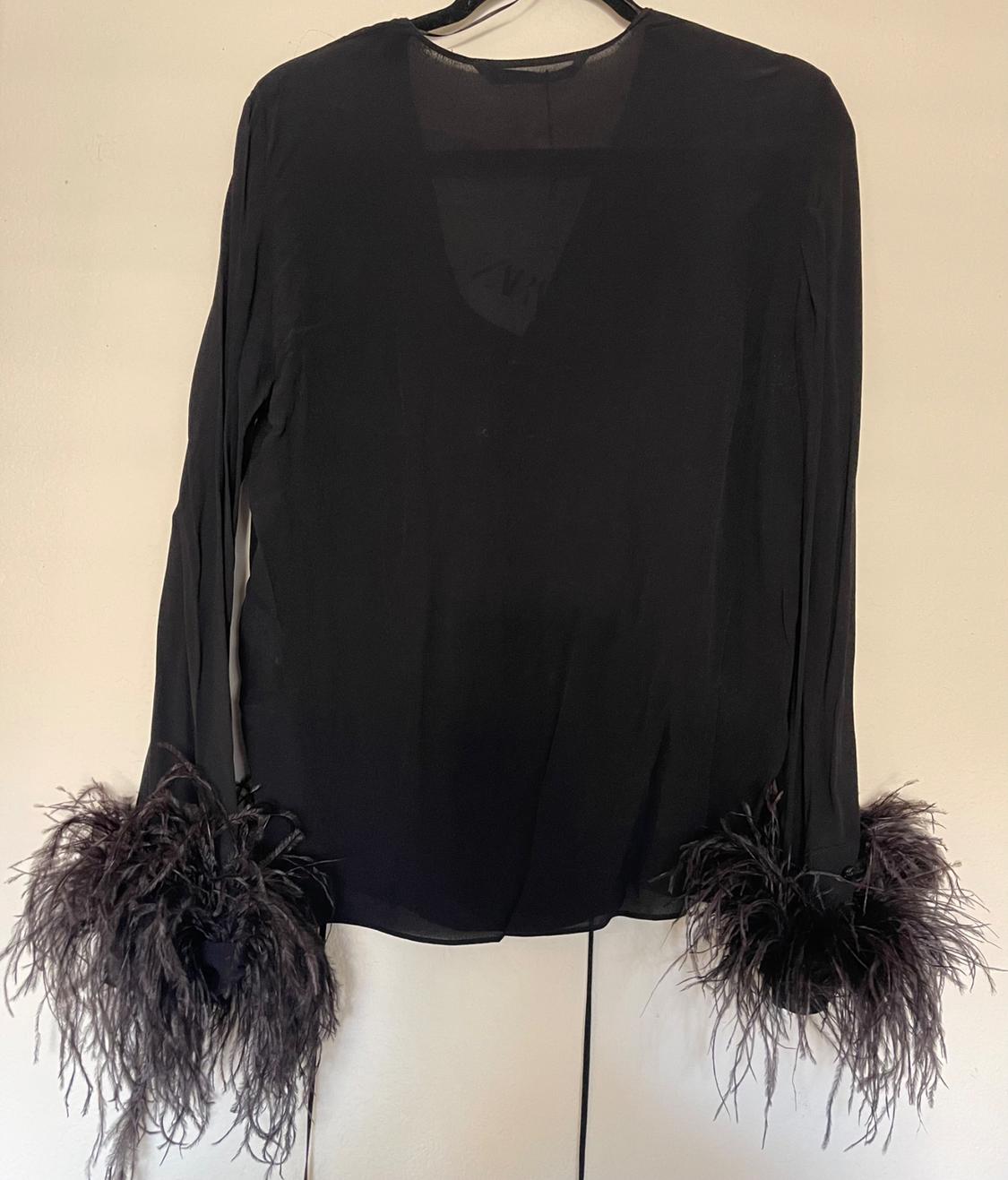 FEATHERED FLOWY BLOUSE - Image 2