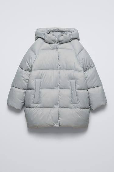 Zara LONG PUFFER COAT - Ice