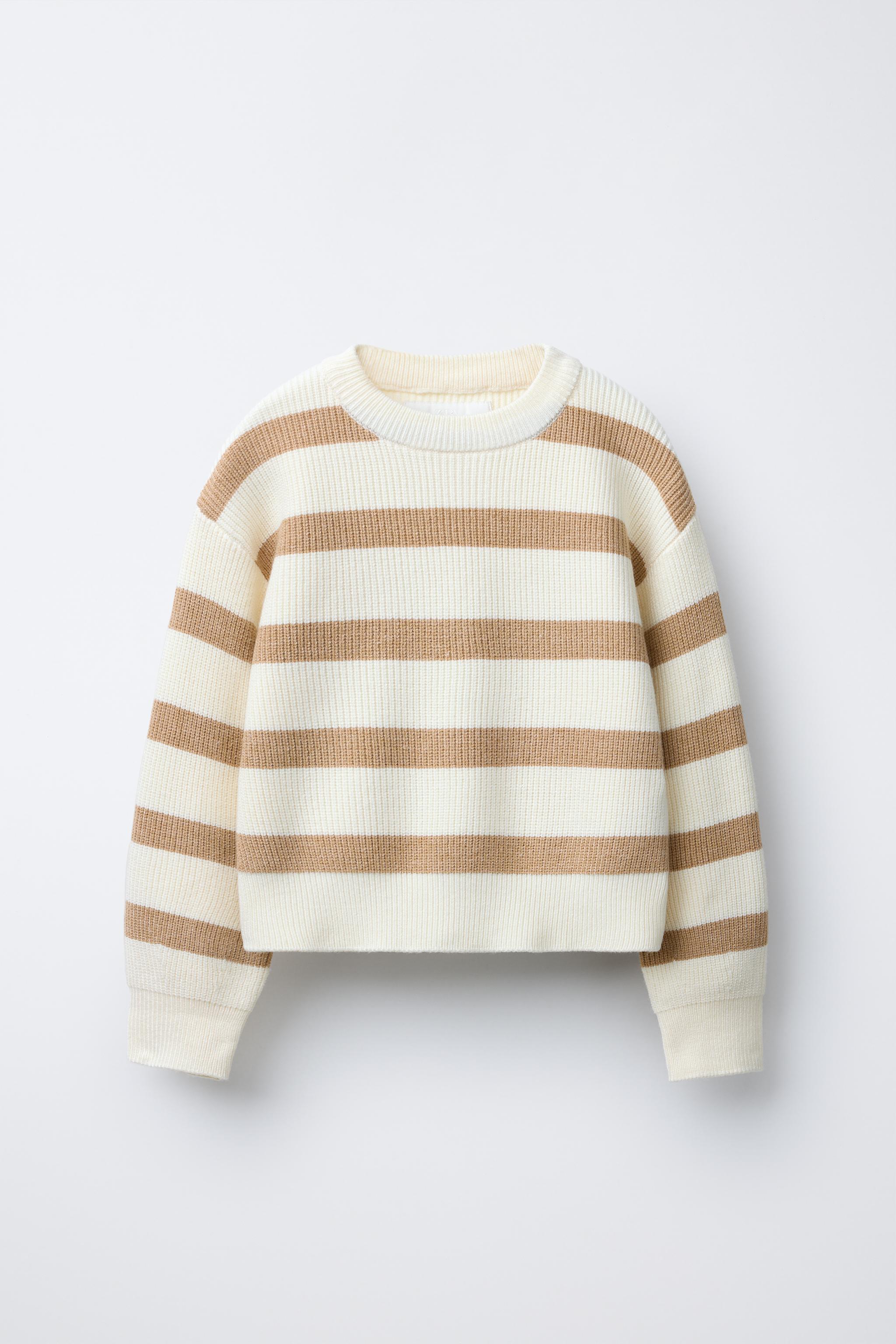 Y's ストライプ柄 ベージュニット ストライプ柄ニットセーター - ストライプ | ZARA Japan / 日本